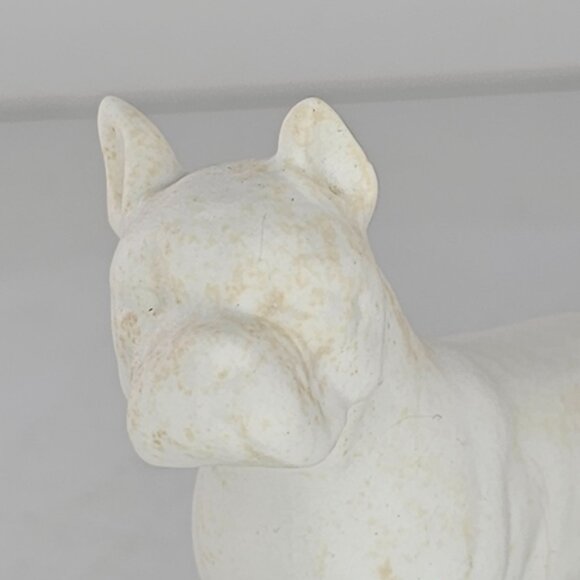 Vintage Goebel Bisque Boxer Dog Figurine Made West Germany White Dog - Picture 7 of 9